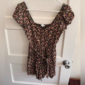 Small Black Floral AE Romper